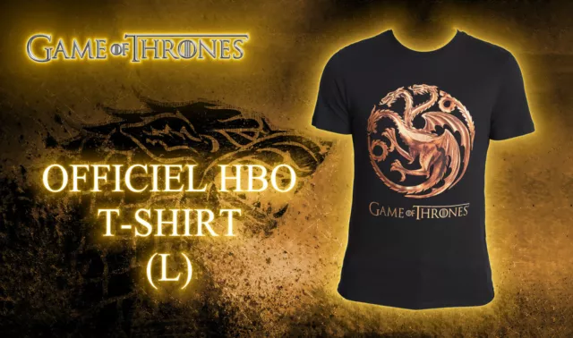 T-Shirt GAME OF THRONES Officiel Targaryen OR | TAILLE L | LIVRAISON GRATUITE