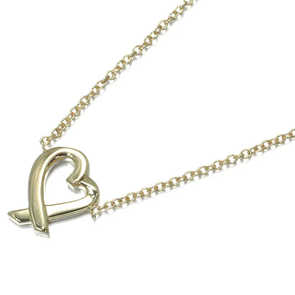 Auth Tiffany&Co. Necklace Loving Heart 18K 750 Yellow Gold