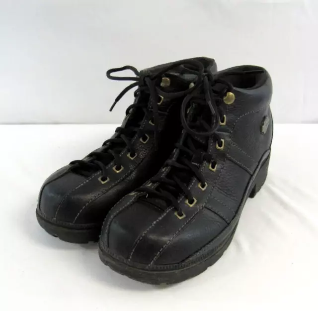 Harley Davidson Black Leather Riding Boots Lace Up Women's Size 10