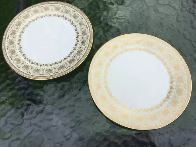 Stunning Minton Jubilee tea plate. Cream and gold x 2 plates 16 cm diameter