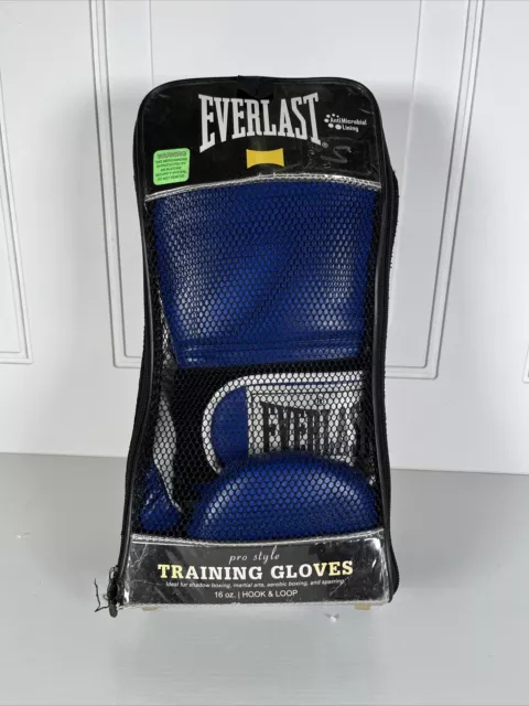 EVERLAST PRO STYLE Training Boxing Gloves 16oz Blue/White Hook