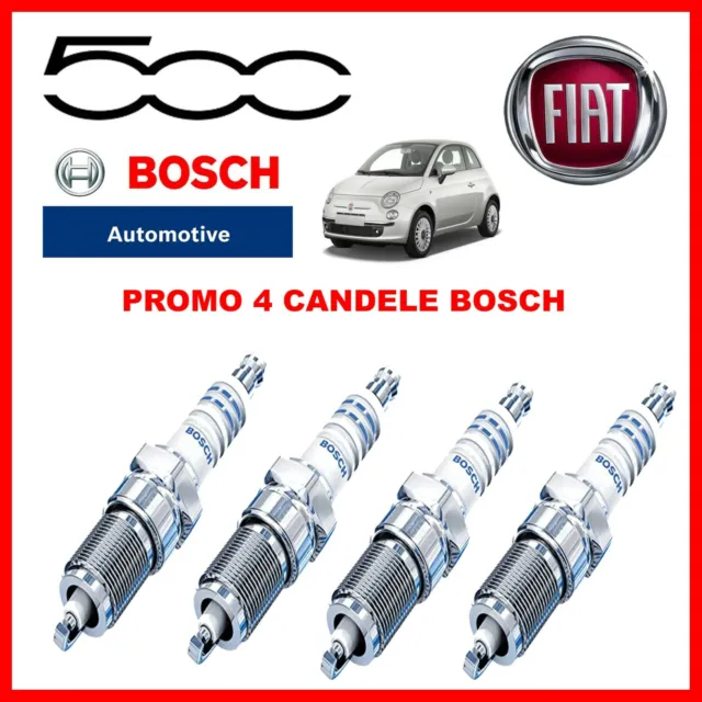 KIT 4 CANDELE Accensione Bosch Per Fiat 500 1.2 Benzina 51Kw 69Cv 312 Dal  2007 EUR 25,55 - PicClick IT