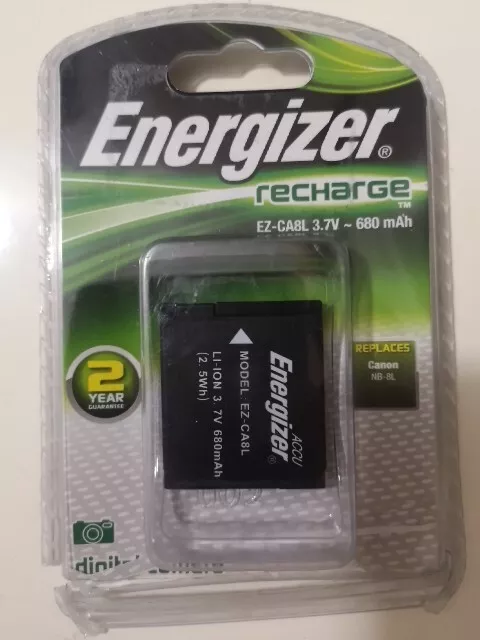 Energizer EZ-CA8L 3,7V 680mAh Ersatzakku Akku Für Canon NB-8L Li-Ion