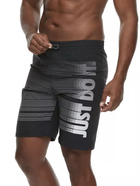 NWT Men's Nike 'Just Do It' 9-Inch Volley Swim Trunks - Black