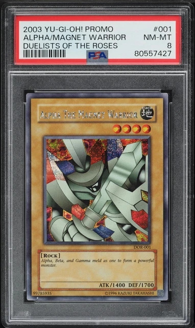 Yugioh Quarter Century Stampede Yu-Gi-Oh! Alpha The Magnet Warrior Secret  Rare - Duelists Of The Roses PS2 Promo Card DOR-001 Yugioh Tin