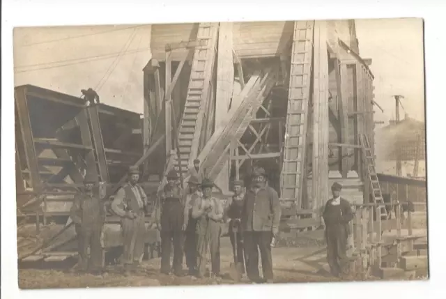 Rppc Mine Shaft Gold Coal Ore Mayb Oil Drilling Real Photo Postcard Train Tunnel