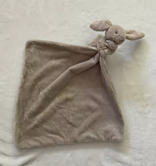 Jellycat Baby Lovey Bashful Taupe Bunny Soother Security Blanket Plush Soft