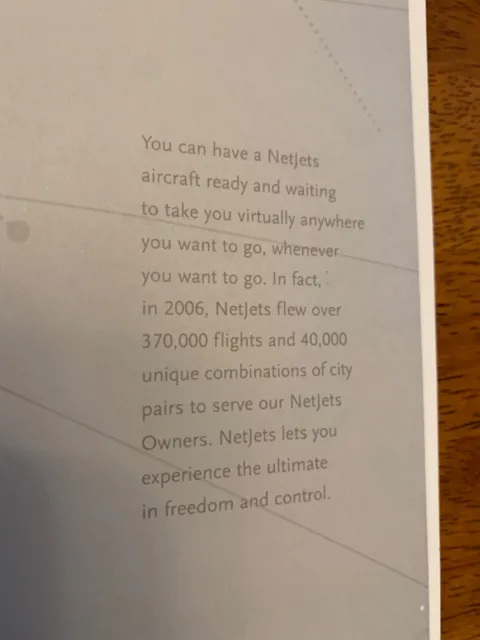 NetJets 2007 Investment Guide Book - Hardcover - Like New - Private Air Travel 2