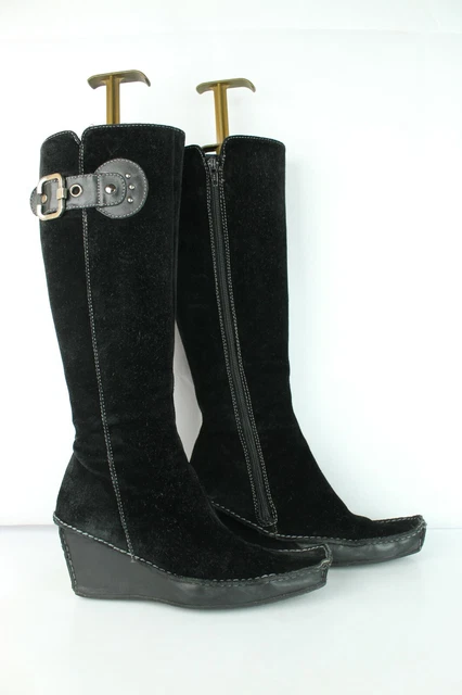 Bottes daim noir talons compensé T  36 / UK 3.5 TRES BON ETAT