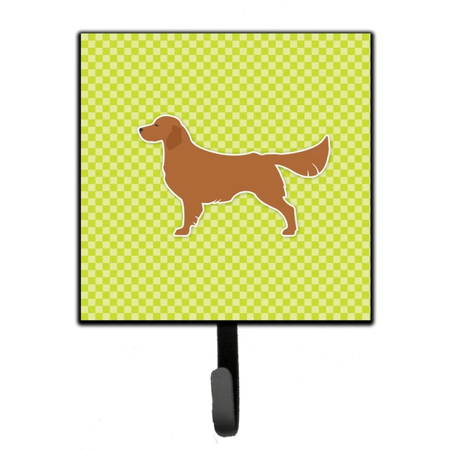 "Caroline's Treasures Golden Retriever Checkerboard Green Leash or Key Holder...