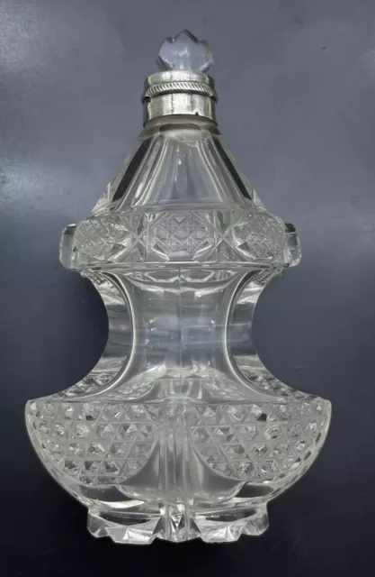 FLACON A SELS OU PARFUM XIXè Cristal Argent Silver SCENT BOTTLE 19thC