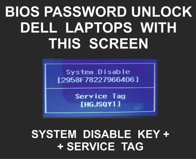 Dell Bios Password Unlock, Dell Adamo, Inspiron, Latitude, Mini, Vostro, XPS P3
