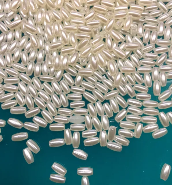 250 Stck. Winzige Reisperle 6,0-6,5 mm x 3,0-3,5 mm Perlen für Schmuck und Nähen Handwerk