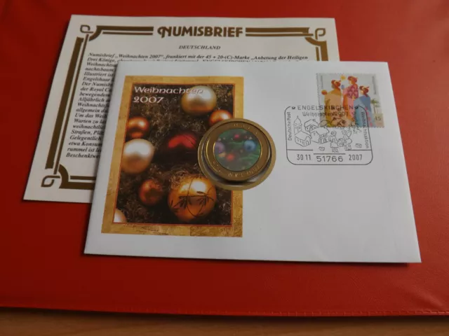 *Numisbrief Deutschland *Weihnachten 2007* mit 50 Cent Kanada 3D picture (ALB14)