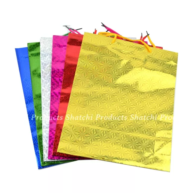 Holographic Gift Bags Foil Party Weddings Christmas Birthday Event Presents 1pc