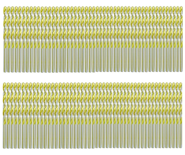 MAX-CRAFT  HSS Drill Bit Set 100pcs 1/8" Titanium Flute Jobber Twist Drill Metal