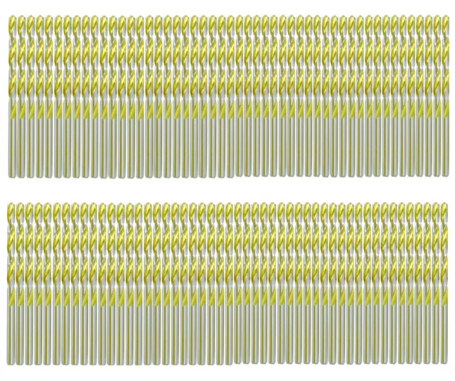 MAX-CRAFT HSS Drill Bits 100pcs 9/64" Titanium Flute Jobber Twist Drill Metal