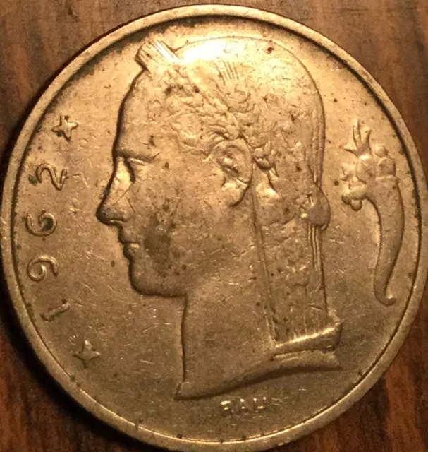 1962 Belgium 5 Francs Coin