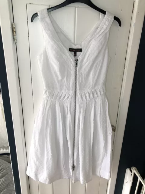 KATE MOSS Topshop White Fit and Flare Zip Up Skater Summer Dress UK ...