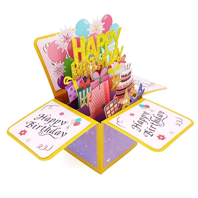 Carte Cadeau D'Anniversaire Pop Up, Carte De Voux De Joyeux
