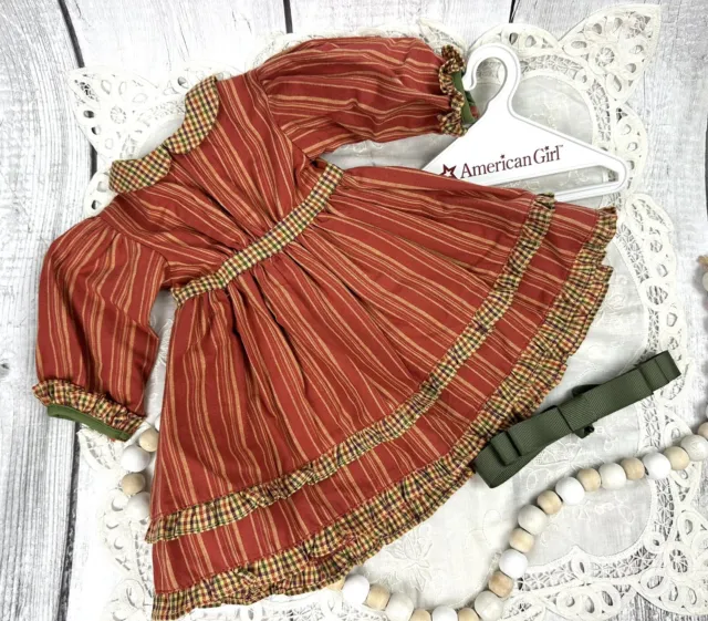 Pleasant Company American Girl Addy Striped Dress & Ribbon RARE  EUC 0133