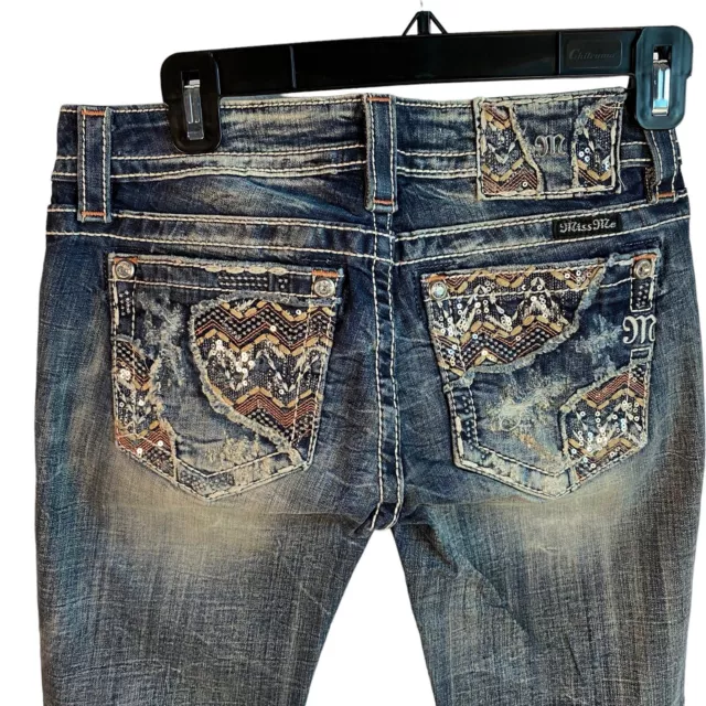 New Miss Me Jeans Womens Size 26 Signature Skinny Denim Embellished Pockets