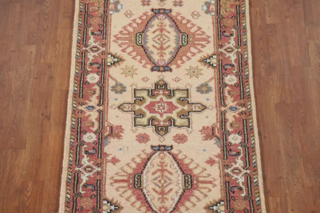 Runner Rug 3x10 ft. Beige Heriz Serapi Oriental Hand-Knotted Hallway Wool Carpet 3