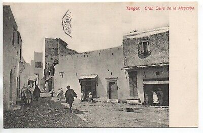 MAROC - Old Postcard - TANGER Tangier - Gran calle de la Alcazaba - rue magasins