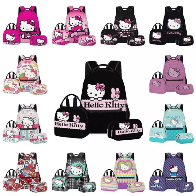 Hello Kitty 3D Rucksack Lunch Bag Pencil Case Kinder Schult asche Reisetasche