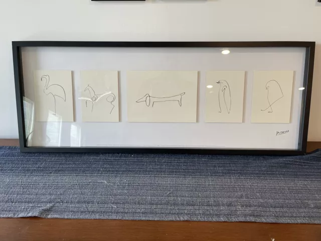 IKEA OLUNDA PABLO Picasso Illustration Five Animals Lithograph Framed ...