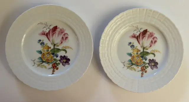 Set Of 2 Vintage Hutschenreuther Salad Dessert Plates 8"  Floral New Old Stock