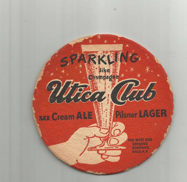 1940s Utica Club Sparkling Beer & Cream Ale -West End  Of Utica,  NY "Champagne"