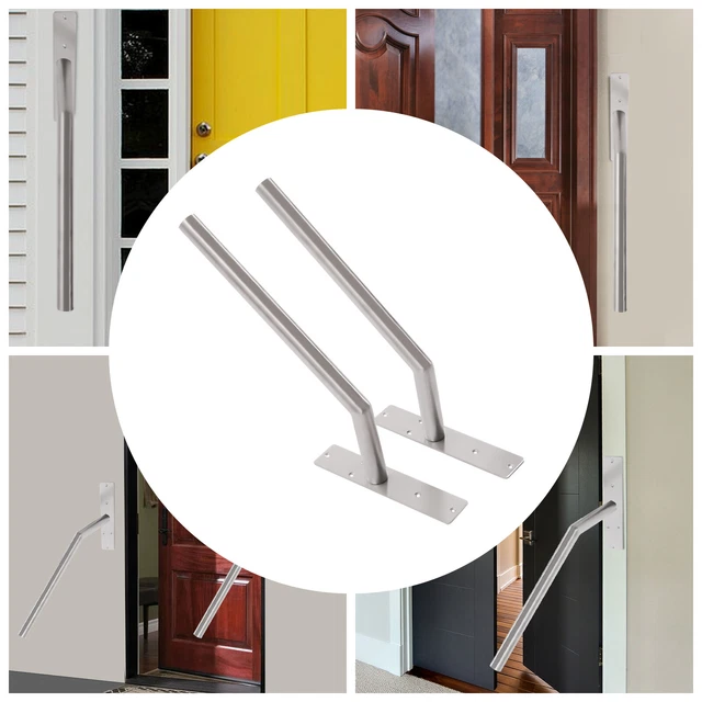 Outdoor Stair Railing, Step Handrail Steel Rail for Outdoor 1-3 Step Wall Mount