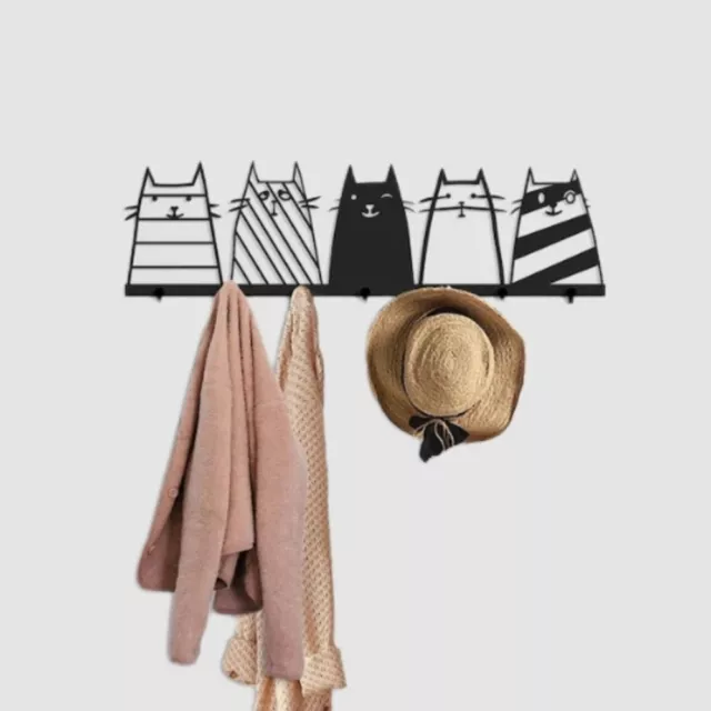 WALL MOUNTED COAT Rack Cute Key Hook Rack Hanging Coats Hats Towels ...