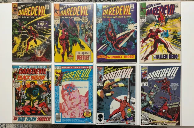 Daredevil Comic Lot (8 comic books) Silver and bronce Age! from VG- to VF/NM!