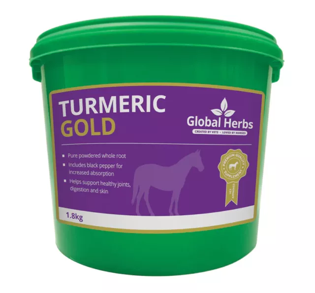 Global Herbs Turmeric Gold digestion, skin and joints horse Supplements