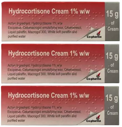 3x Hydrocortisone Cream 15g - Swelling Itching Irritated Skin Rash INSECT BITES.