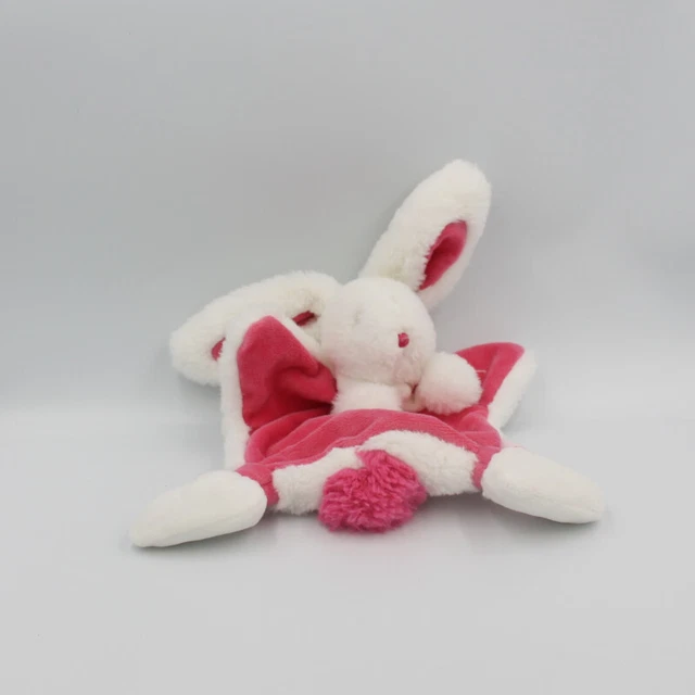 Doudou et Compagnie plat marionnette lapin rose blanc Pompon - 29111