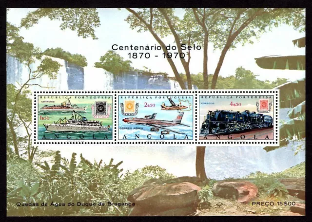 Angola 1970 Block3 ** Postfrisch 100 Jahre Briefmarken (09824