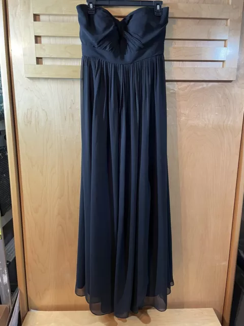 Jenny Yoo Collection Women’s Size 8 Strapless Maxi Long Dress Bridesmaid  Black