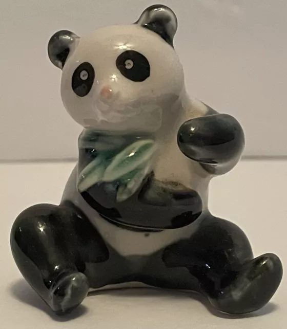 Vintage Ceramic China Panda Bear Animal Figure 2”