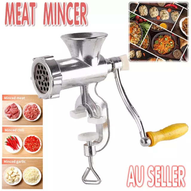 Manual Kitchen Meat Grinder Mincer Stuffer Table Hand Sausage Filler Maker AU