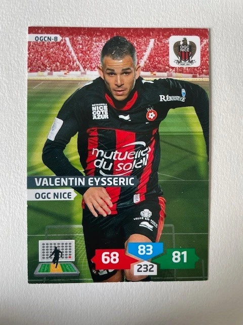 Carte Adrenalyn Signée OGC Nice - Ligue 1 - Joueur EYSSERIC - Collection Football