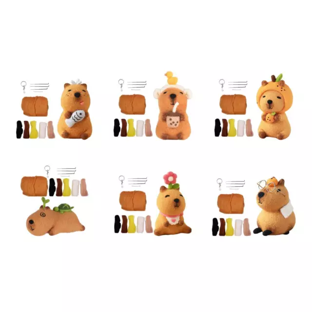 Capybara Plush Toy DIY Wool Felt Material Bag Accessories Cute Needle Felt Set