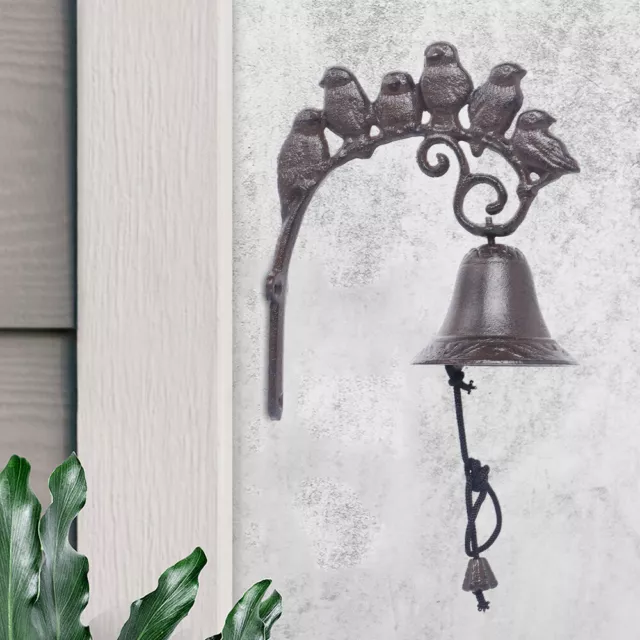 Antique Bird Door Bell Farmhouse Cast Iron Vintage Retro Wall Mount Dinner Bell