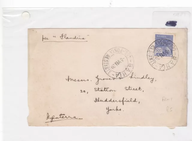 Brazil 1930 stamp cover Ref 9010