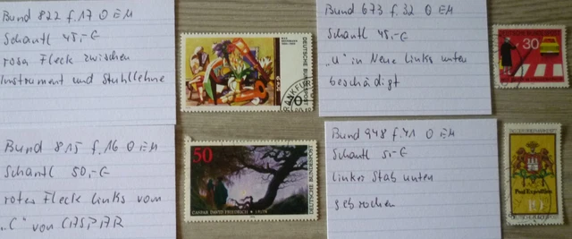 BRD anerkante Plattenfehler 70er gestempelt.(Kat.145.-)