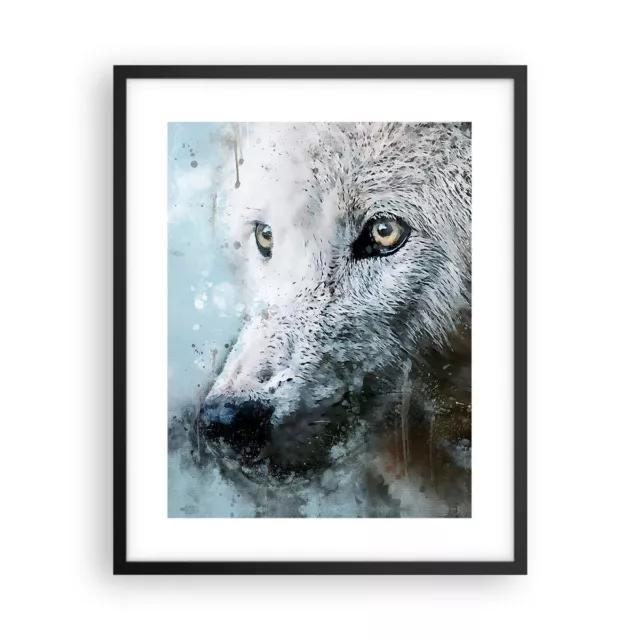 Cuadro Poster de Pared 40x50cm P�ster Marco Blanco El Lobo Imagen Wall Art