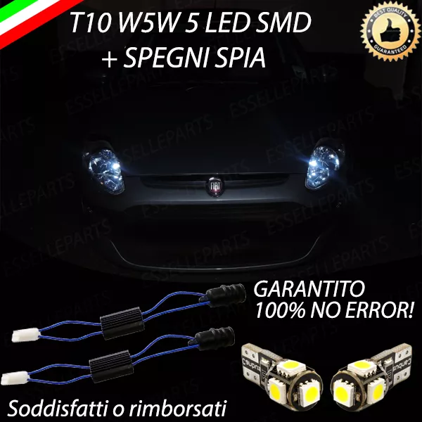 Coppia Luci Di Posizione Led Fiat Punto Evo T10 W5W + Spegni Spia 100% No Avaria