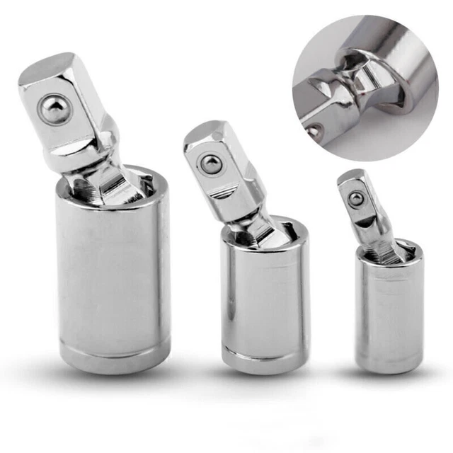 3-teiliges Kreuzgelenk-Set Für Steckschlüssel – 1/4", 3/8", 1/2" Zoll, Chrom-Vanadium Stahl, Vielseitig Einsetzbar